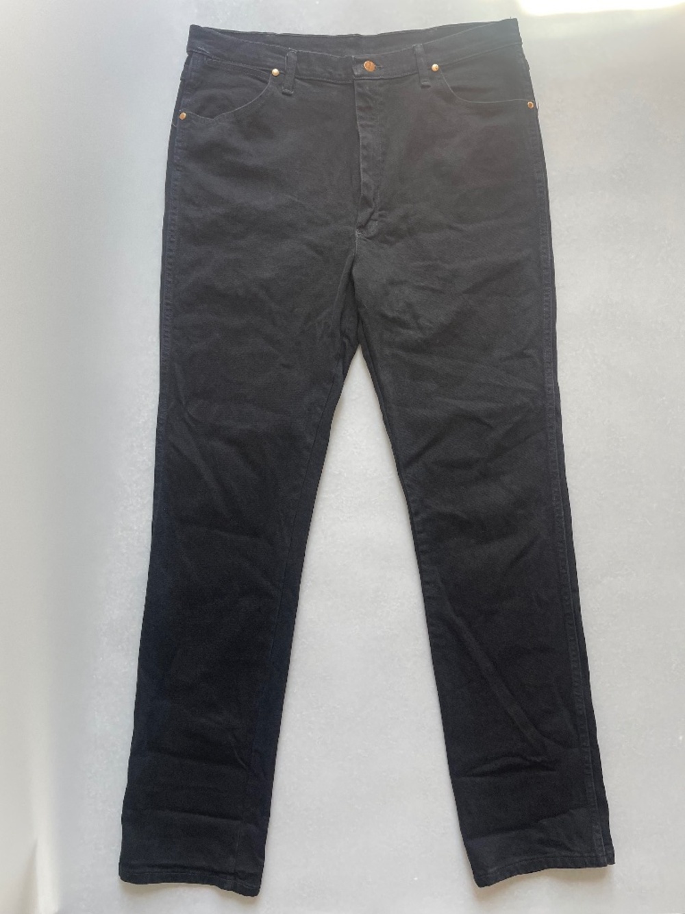 Wrangler Black Jeans Mens 38x38 Tall Straight Leg